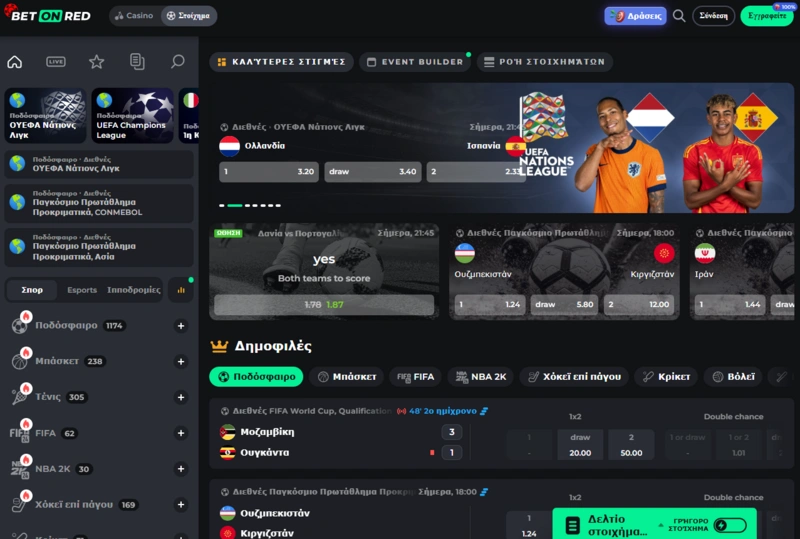 betonred sportsbook page